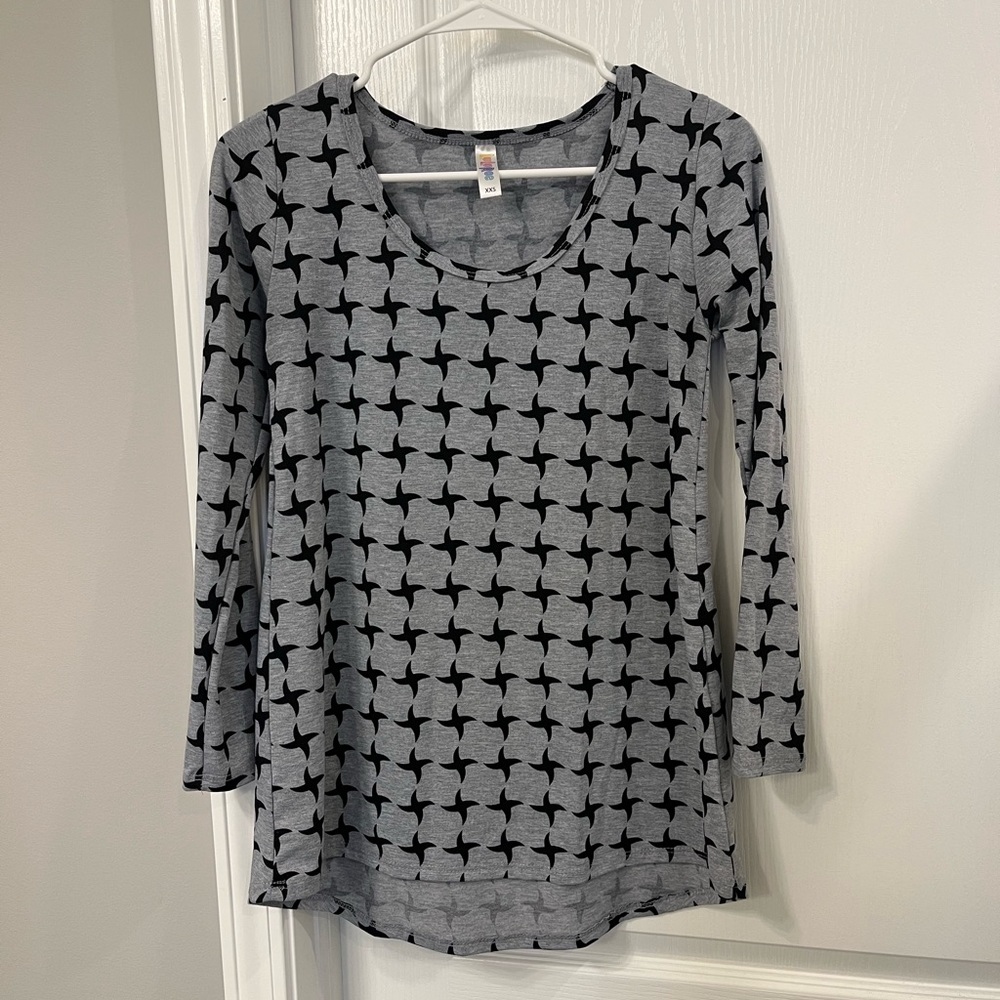 Houndstooth Long Sleeve Top